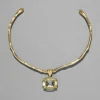 Lucite Jeweled Crystal Collar Necklace- Sage