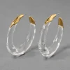 Lucite Molten Hoop Earring - Clear