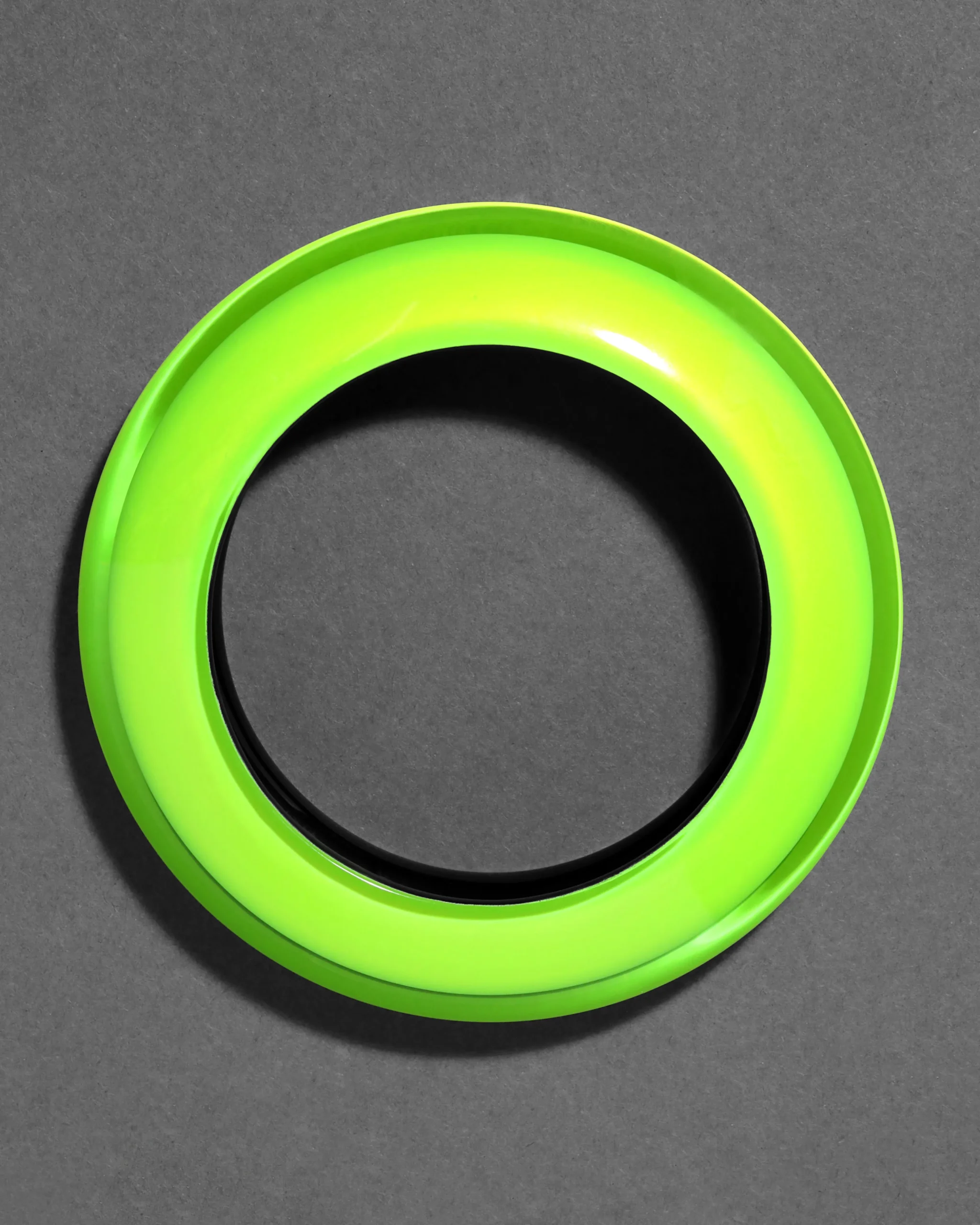 Lucite Saucer Bangle Bracelet- Fluorescent Yellow