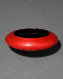 Lucite Saucer Bangle Bracelet- Lipstick Red