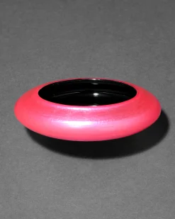 Lucite Saucer Bangle Bracelet- Neon Pink