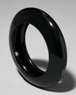Lucite Saucer Bangle Bracelet- Onyx