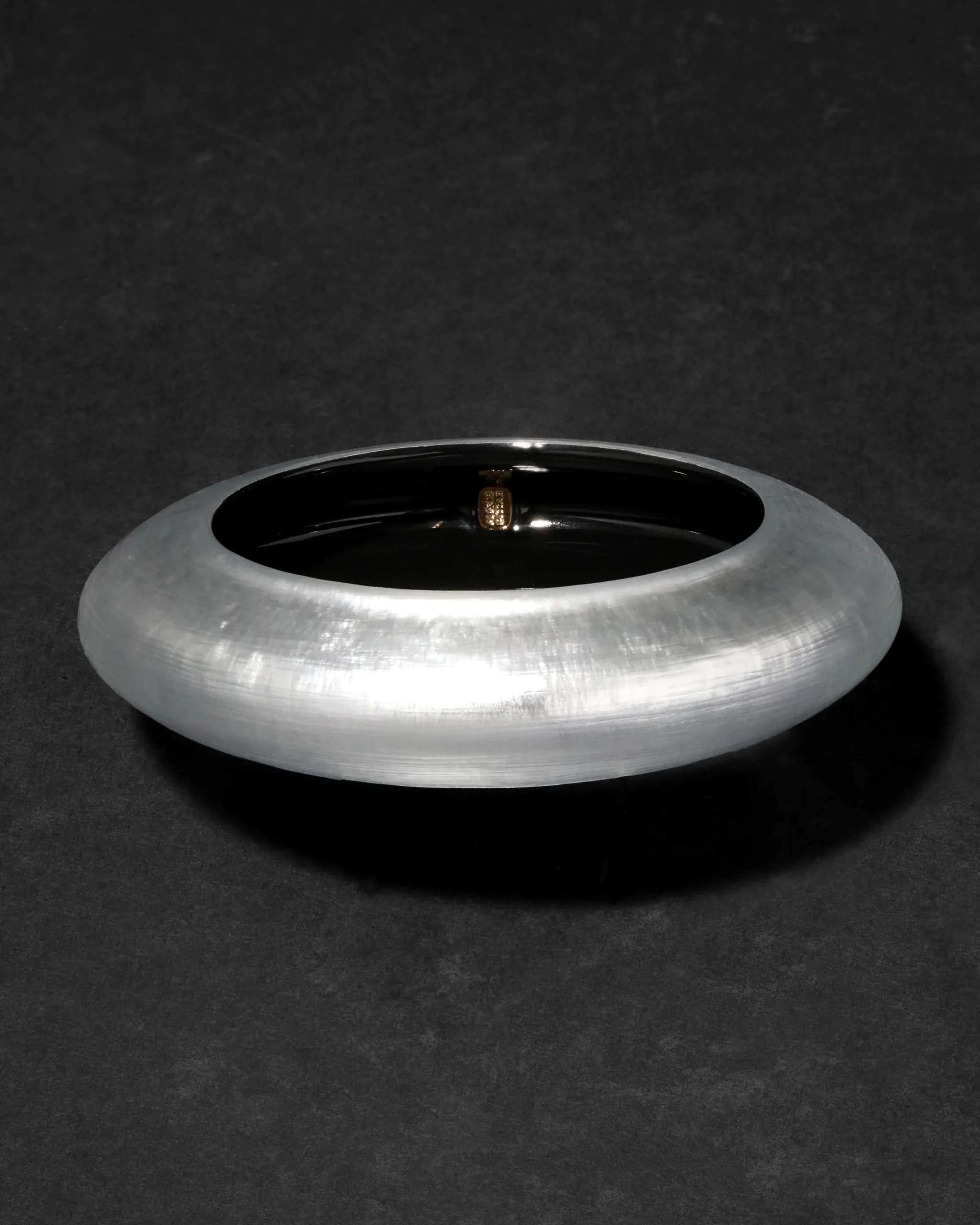 Lucite Saucer Bangle Bracelet- Silver