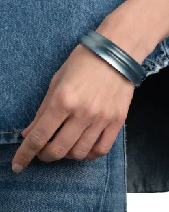 Lucite Skinny Bangle- Metallic Sky