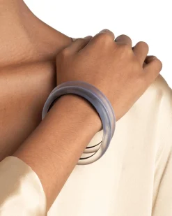 Lucite Skinny Bangle- Steel Blue