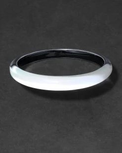 Lucite Skinny Bangle- White Opal