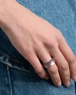 Lucite Tapered Ring- Dusty Rose