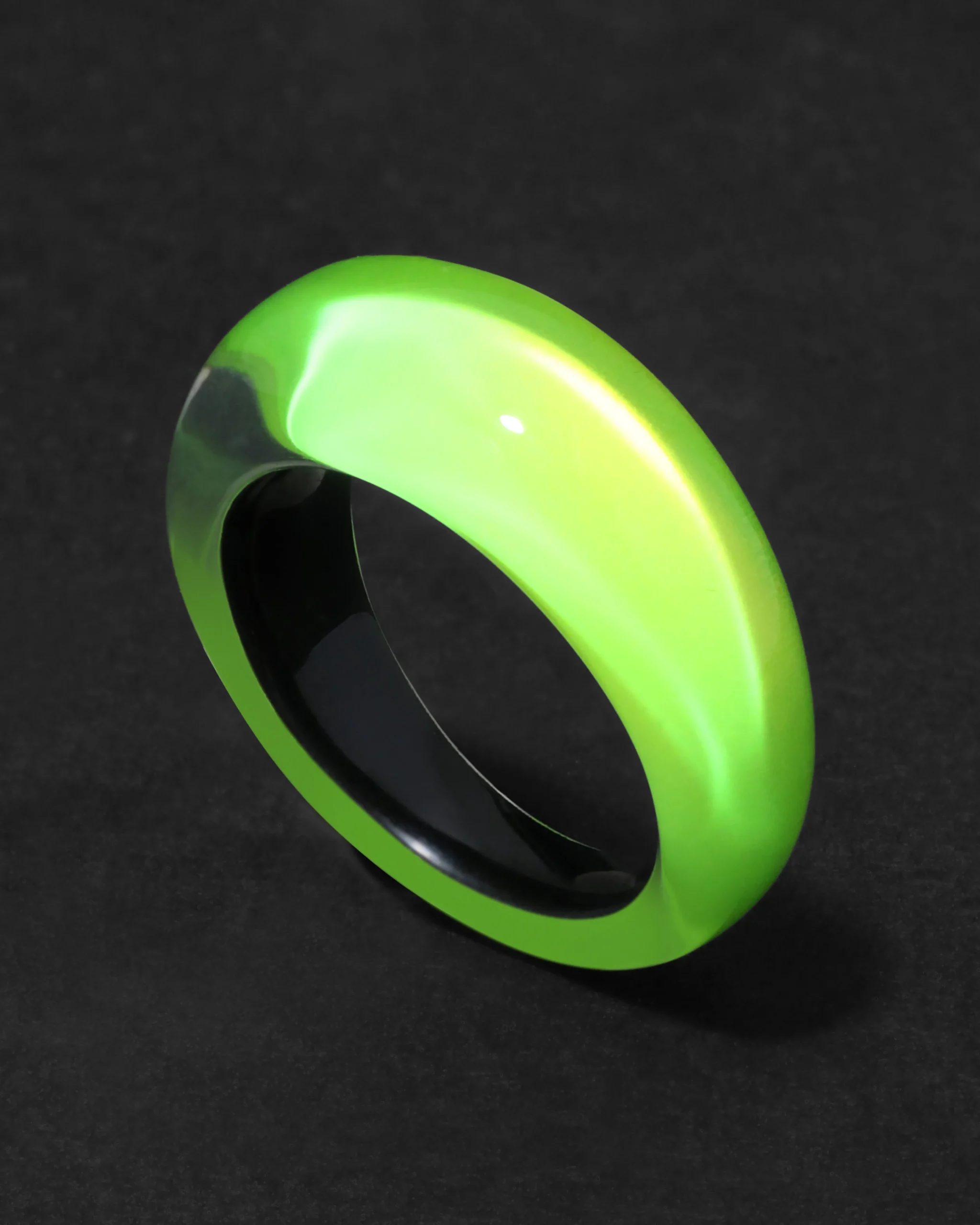 Lucite Tapered Ring- Fluorescent Yellow
