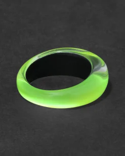 Lucite Tapered Ring- Fluorescent Yellow