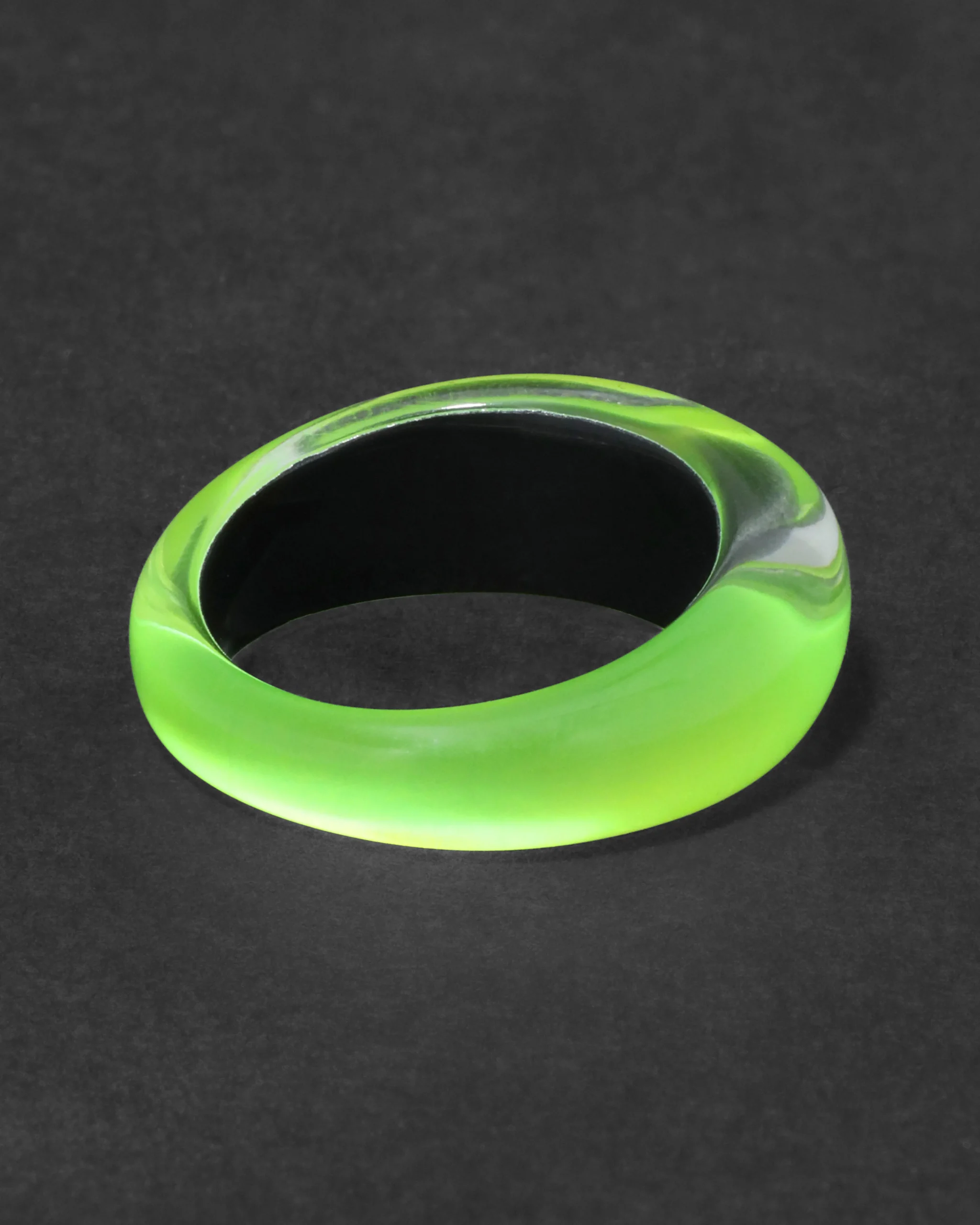 Lucite Tapered Ring- Fluorescent Yellow