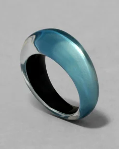 Lucite Tapered Ring- Metallic Sky