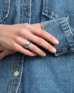 Lucite Tapered Ring- Metallic Sky