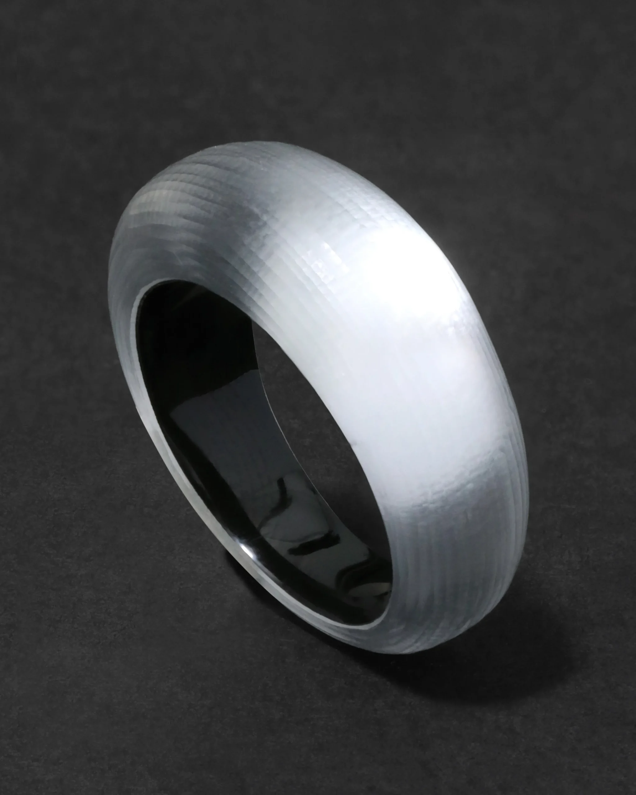 Lucite Tapered Ring- Silver