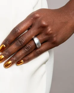 Lucite Tapered Ring- Silver