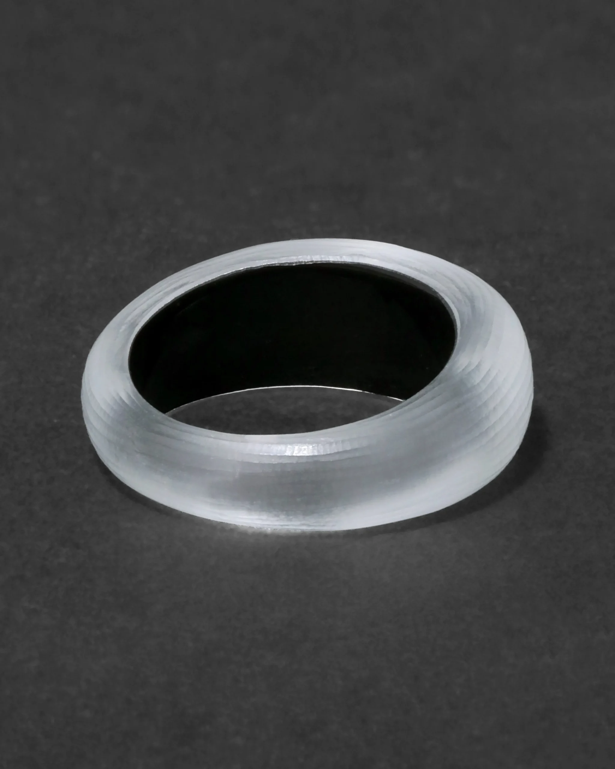 Lucite Tapered Ring- Silver