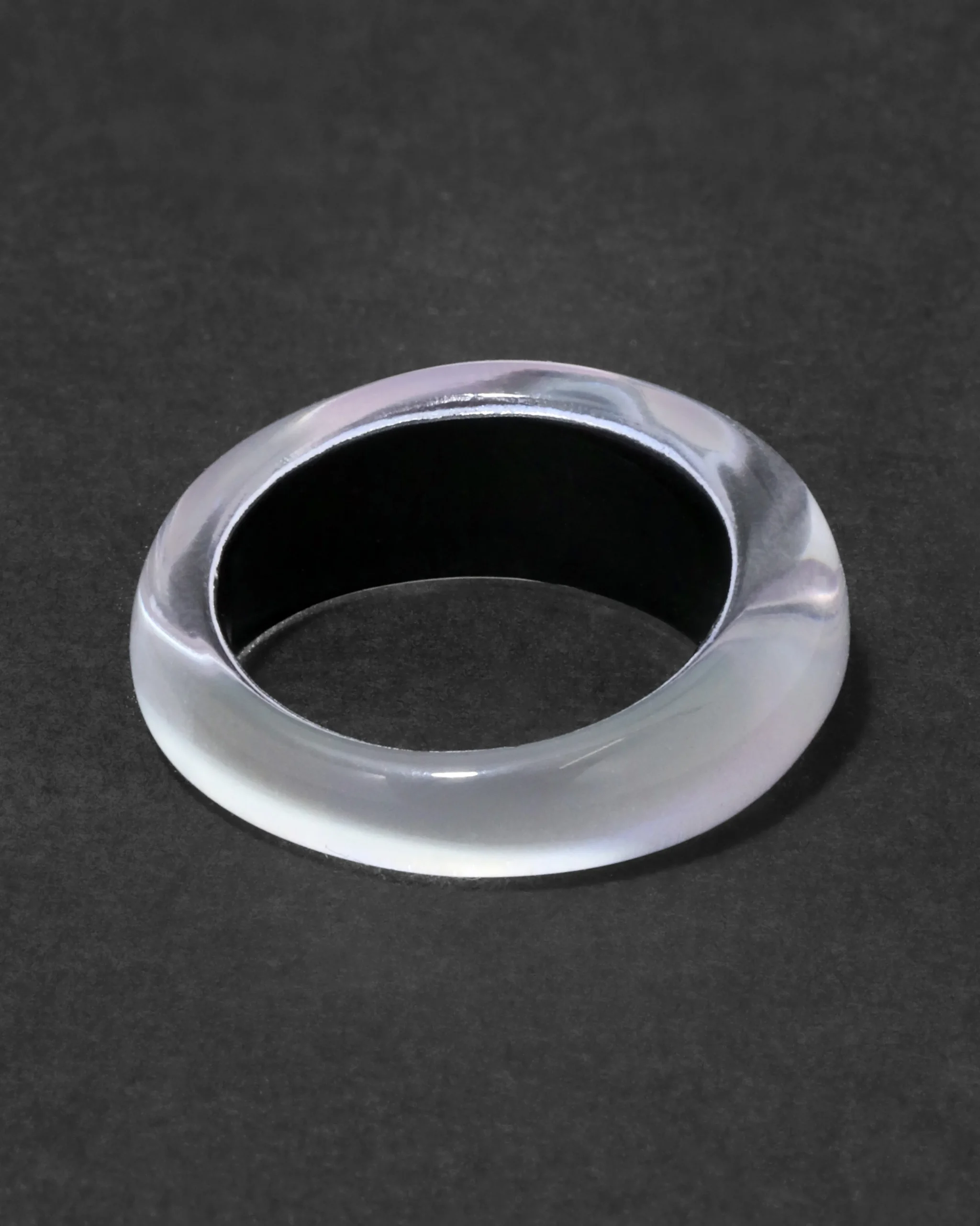 Lucite Tapered Ring- White Opal