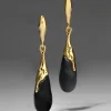 Lucite Teardrop Post Earring- Black
