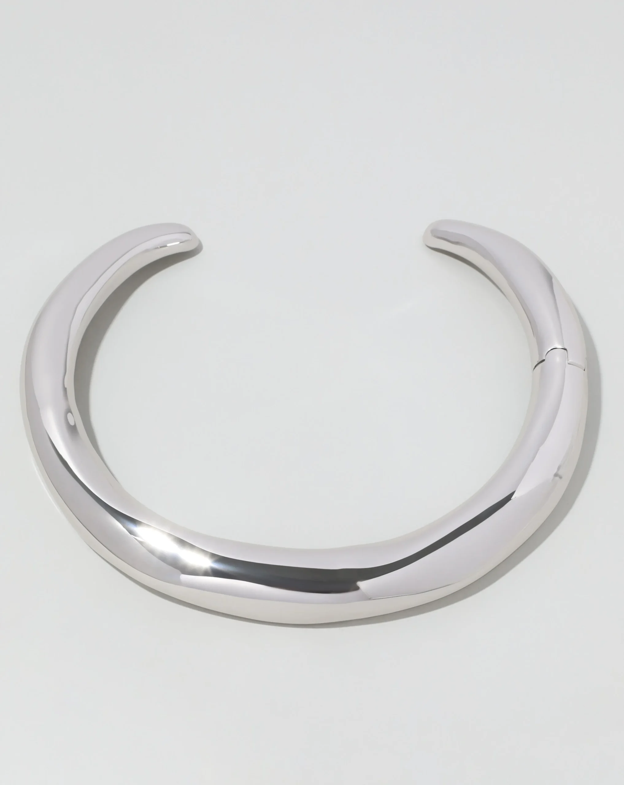 Metal Hinge Collar Necklace - Silver
