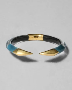 Mirrored Pyramid Brake Hinge Bracelet- Metallic Sky
