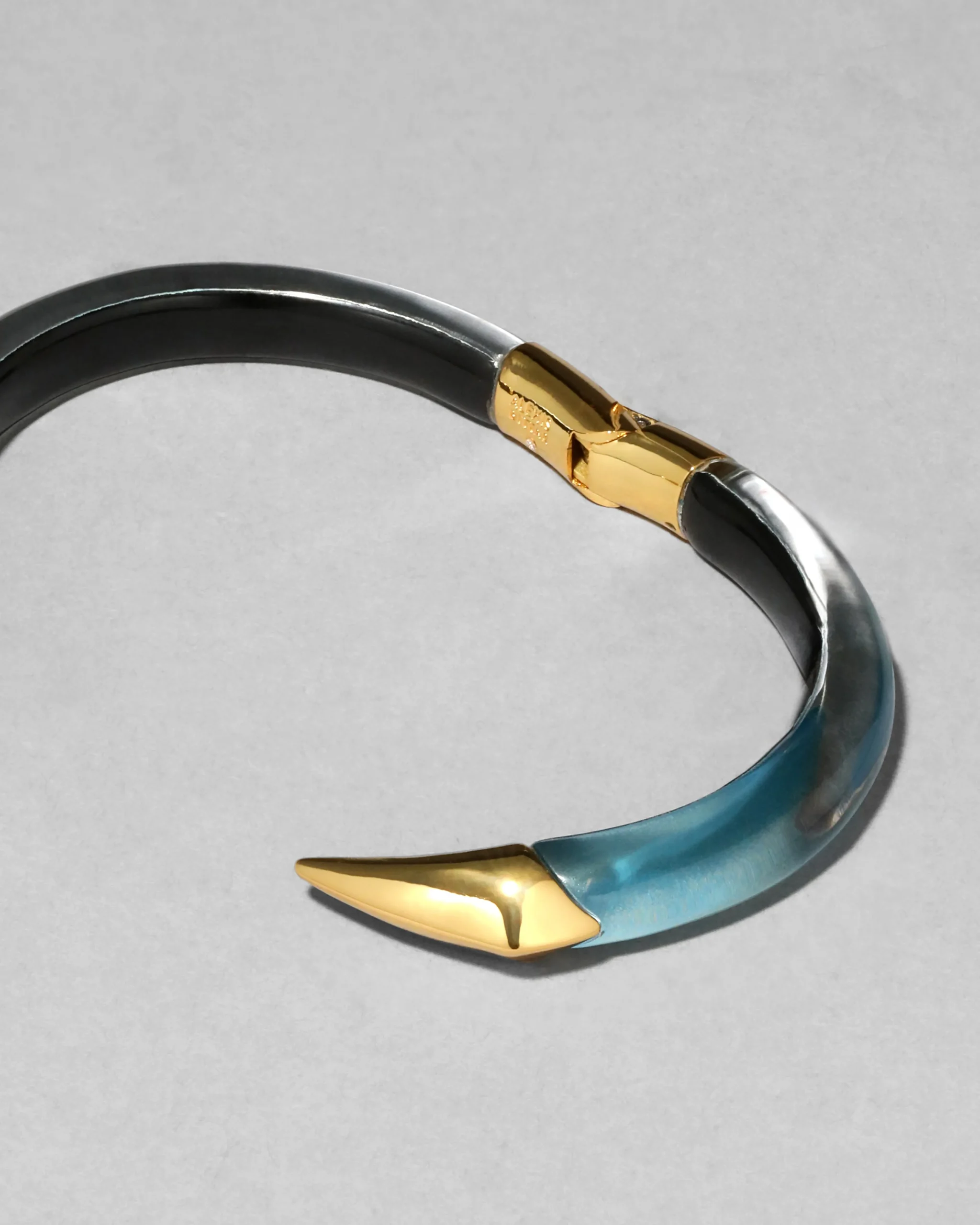 Mirrored Pyramid Brake Hinge Bracelet- Metallic Sky