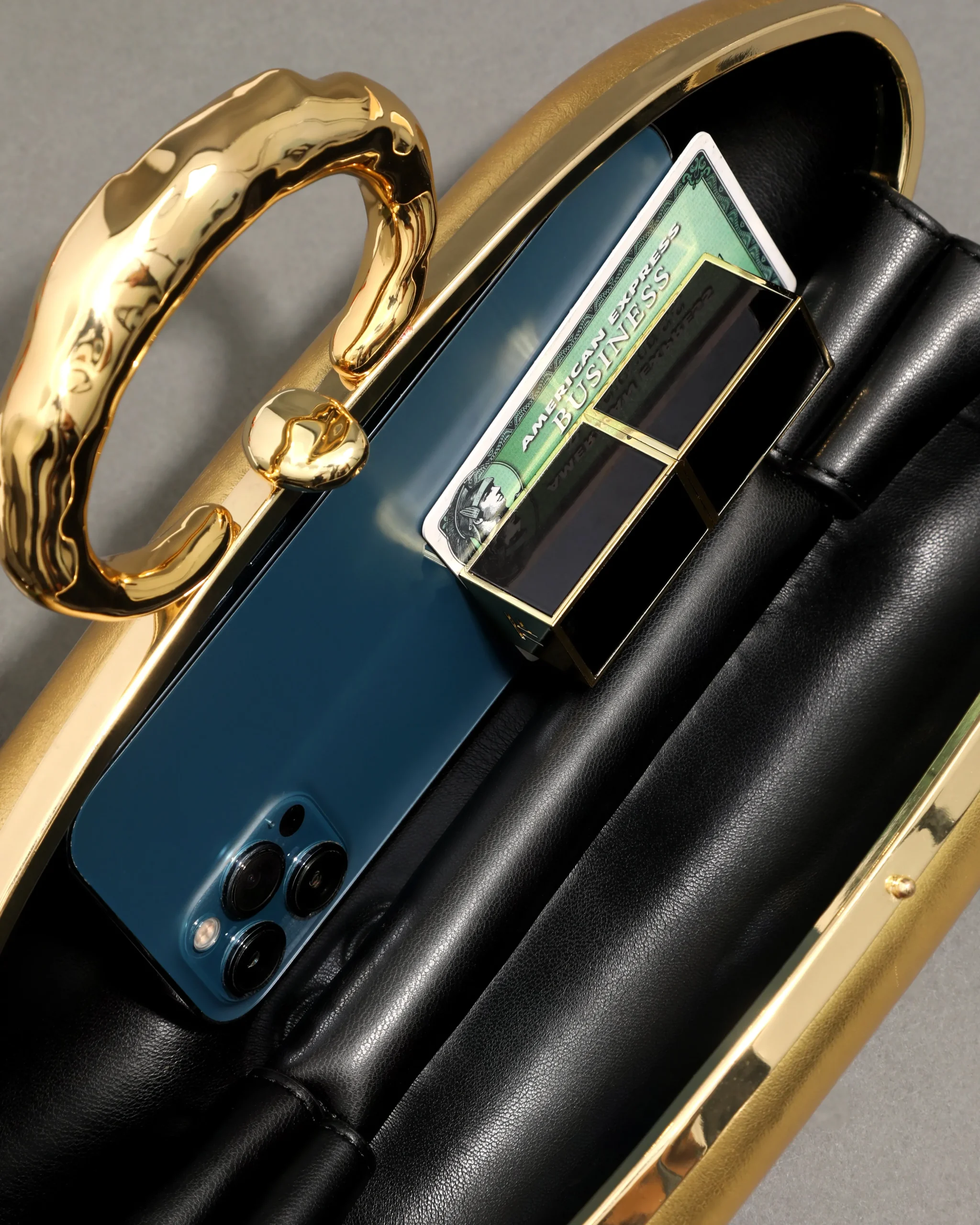Molten Gold Bullet Minaudière- Gold