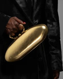 Molten Gold Bullet Minaudière- Gold