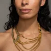 Molten Gold Intertwined Snake Chain Necklace