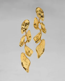 Mosaic Molten Gold Post Earring