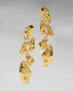 Mosaic Molten Gold Post Earring