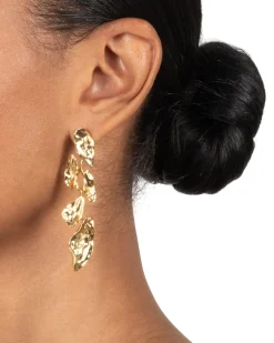 Mosaic Molten Gold Post Earring