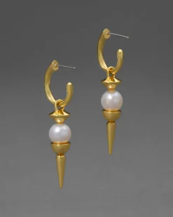 Perla Spear Drop Hoop Earring