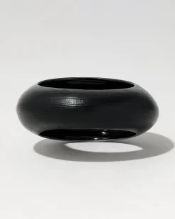 Puffy Lucite Tapered Bangle Bracelet- Black