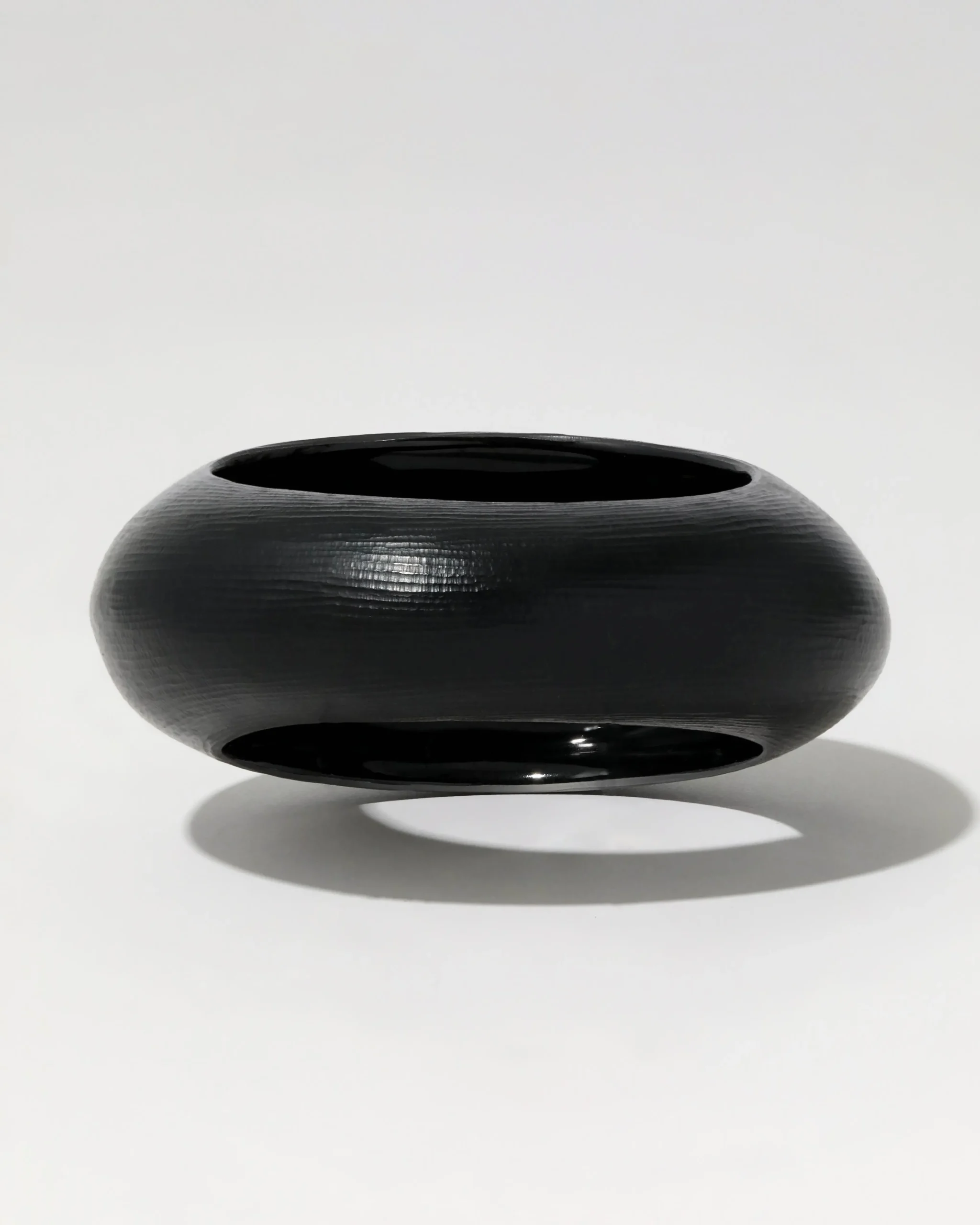 Puffy Lucite Tapered Bangle Bracelet- Black