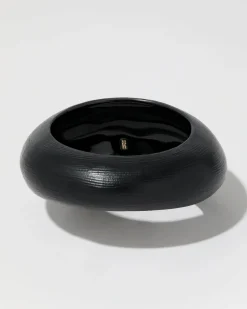 Puffy Lucite Tapered Bangle Bracelet- Black