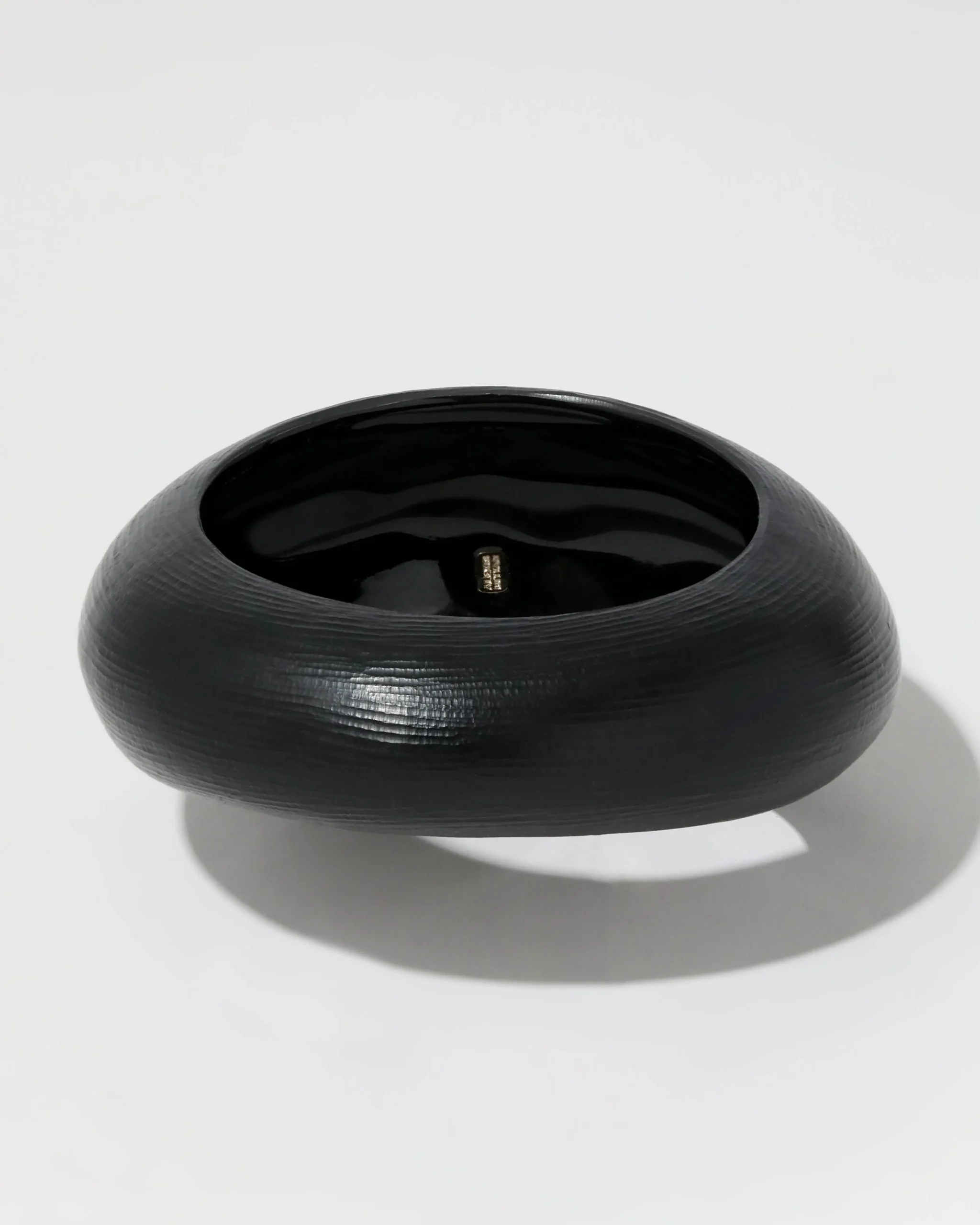 Puffy Lucite Tapered Bangle Bracelet- Black