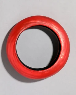 Puffy Lucite Tapered Bangle Bracelet- Lipstick Red