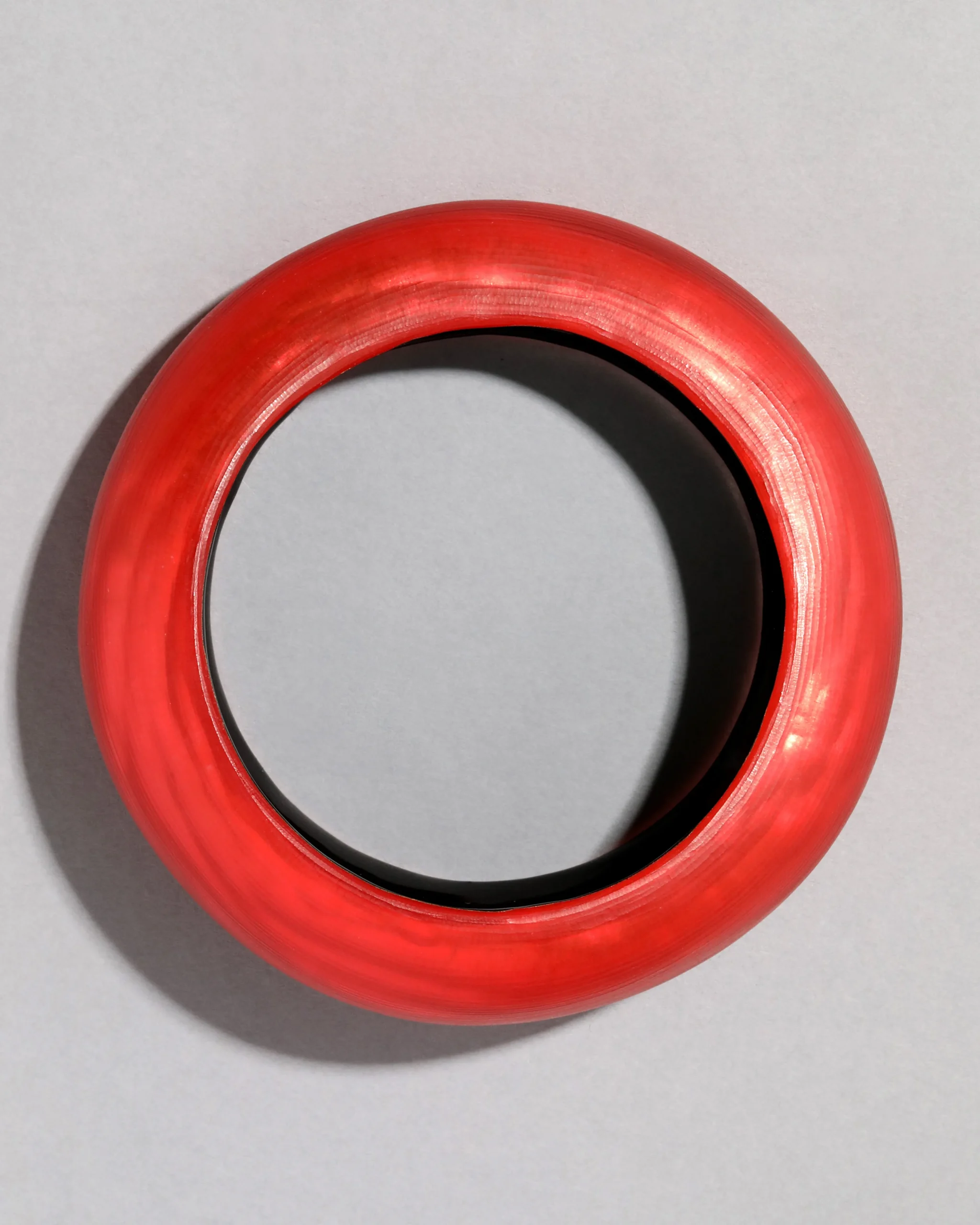 Puffy Lucite Tapered Bangle Bracelet- Lipstick Red