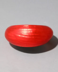 Puffy Lucite Tapered Bangle Bracelet- Lipstick Red
