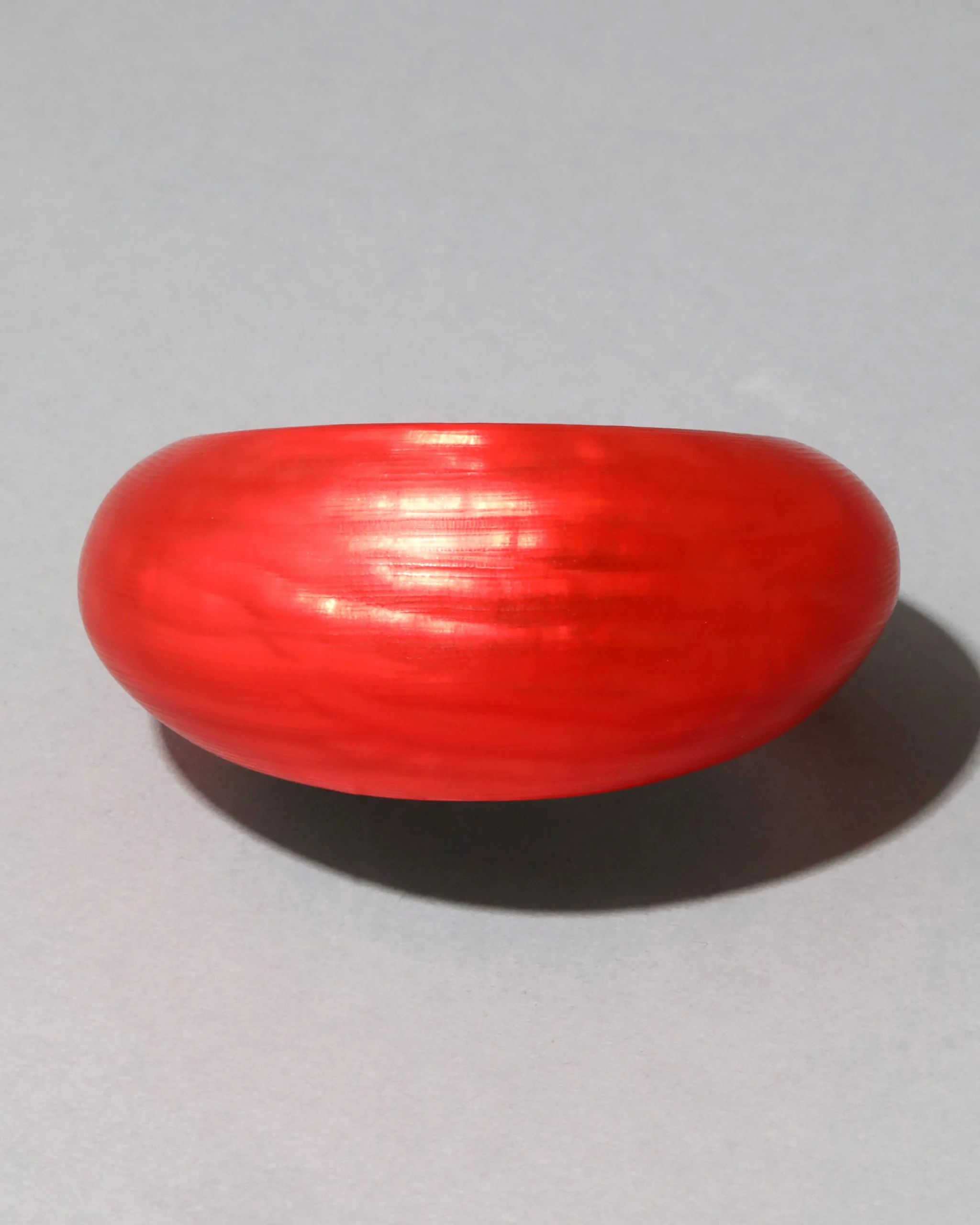 Puffy Lucite Tapered Bangle Bracelet- Lipstick Red