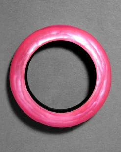 Puffy Lucite Tapered Bangle Bracelet- Neon Pink