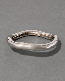 Small Molten Bangle Bracelet - Silver