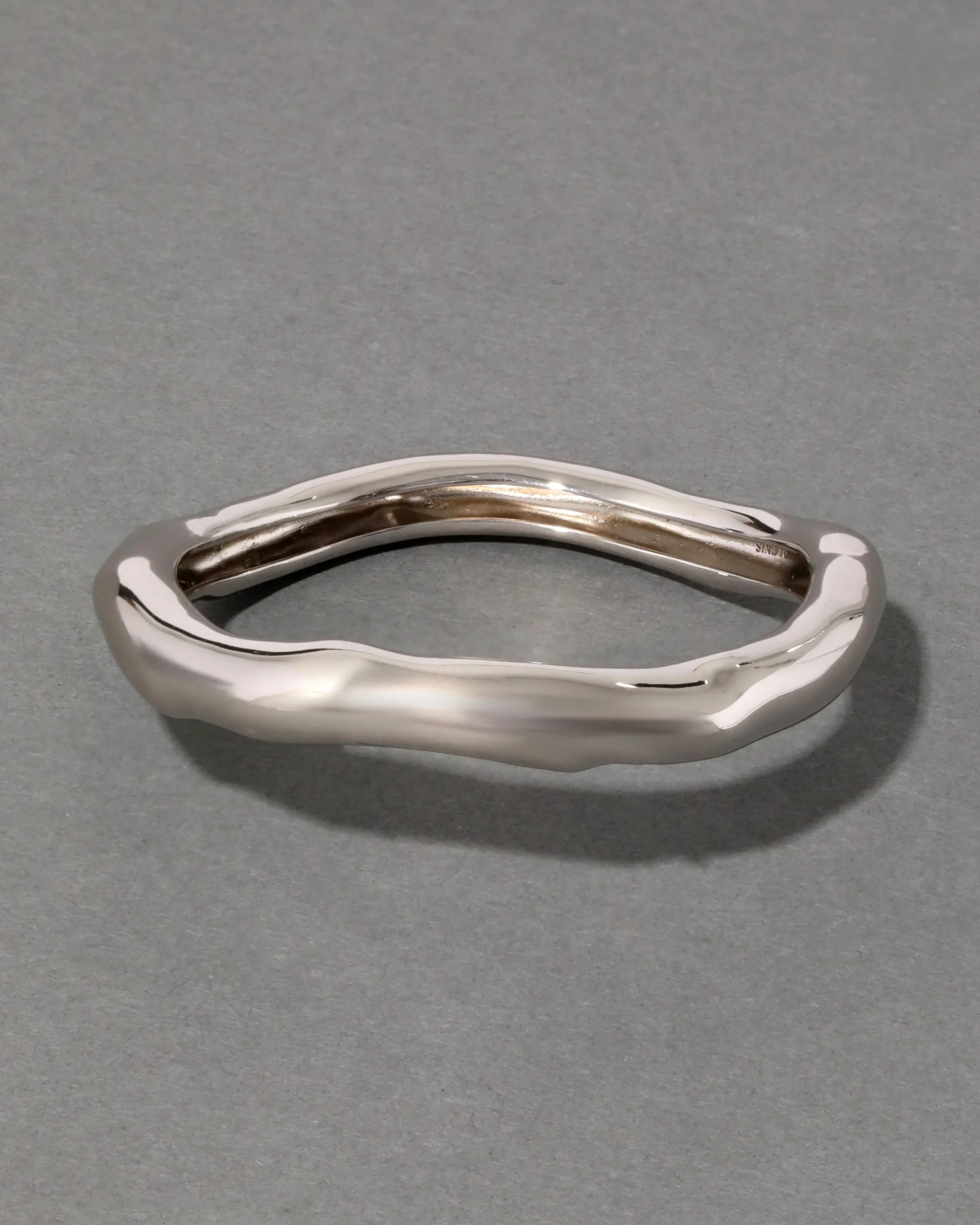 Small Molten Bangle Bracelet - Silver