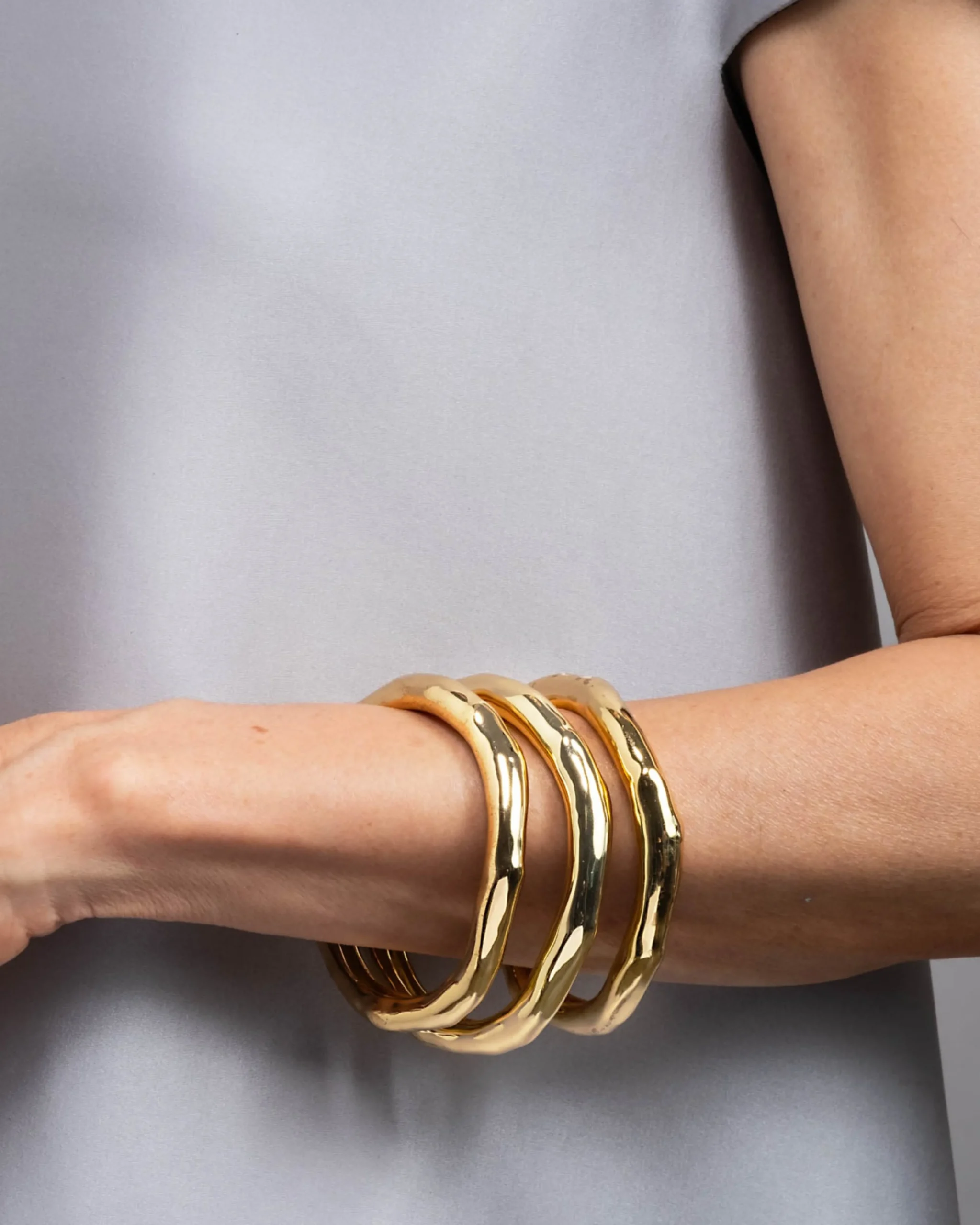 Small Molten Bangle Bracelet- Gold