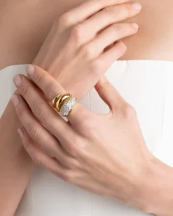 Solanales Crystal Coiled Pebble Ring