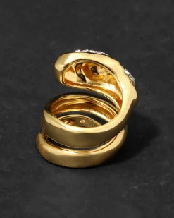 Solanales Crystal Coiled Pebble Ring