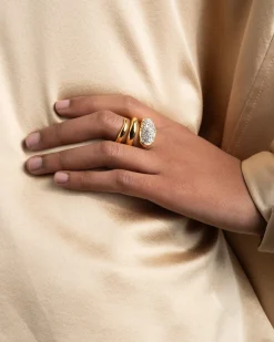 Solanales Crystal Coiled Pebble Ring