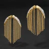 Solanales Crystal Fringe Front Back Earring