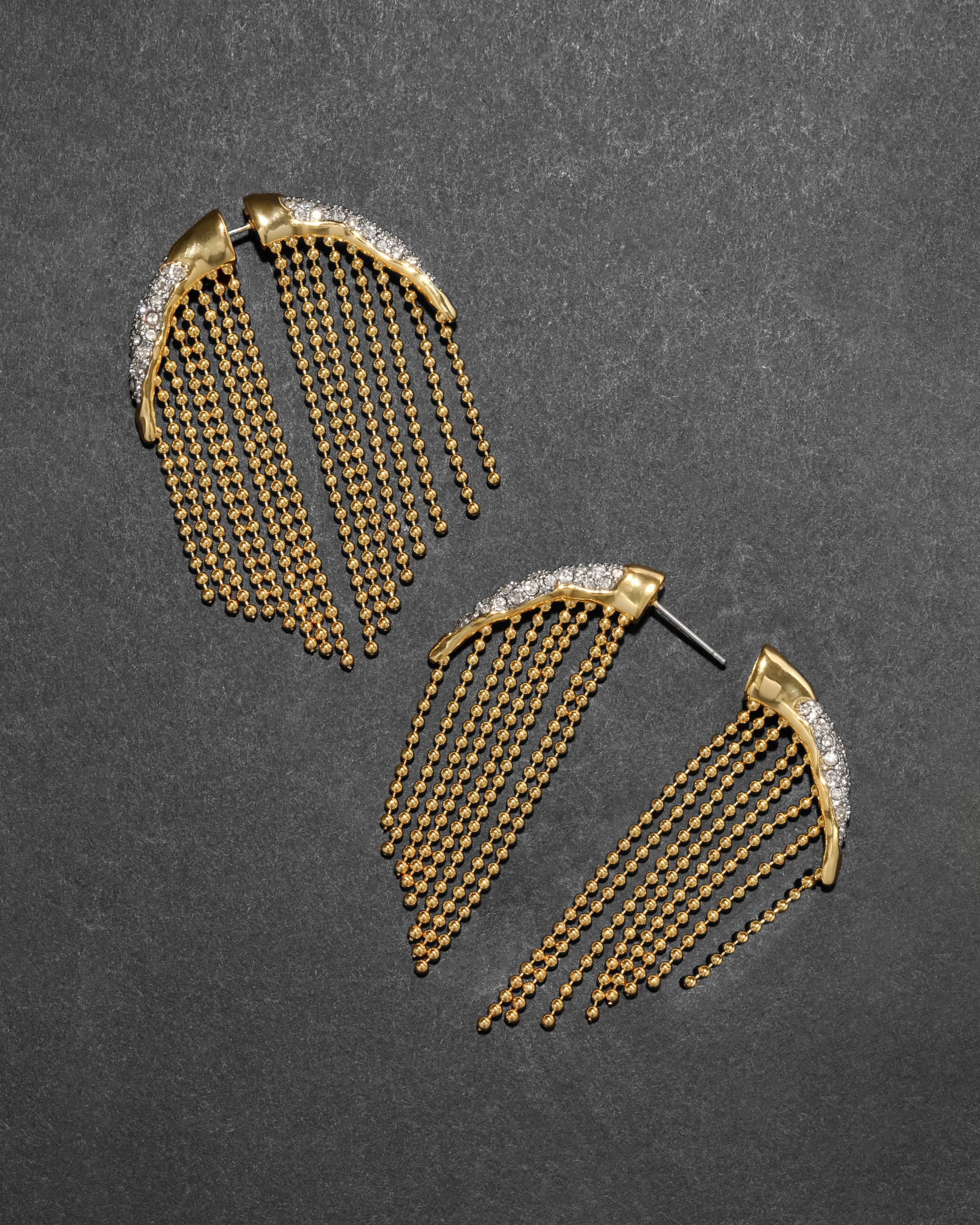 Solanales Crystal Fringe Front Back Earring
