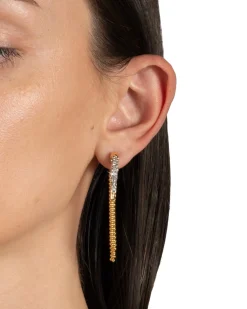 Solanales Crystal Fringe Front Back Earring
