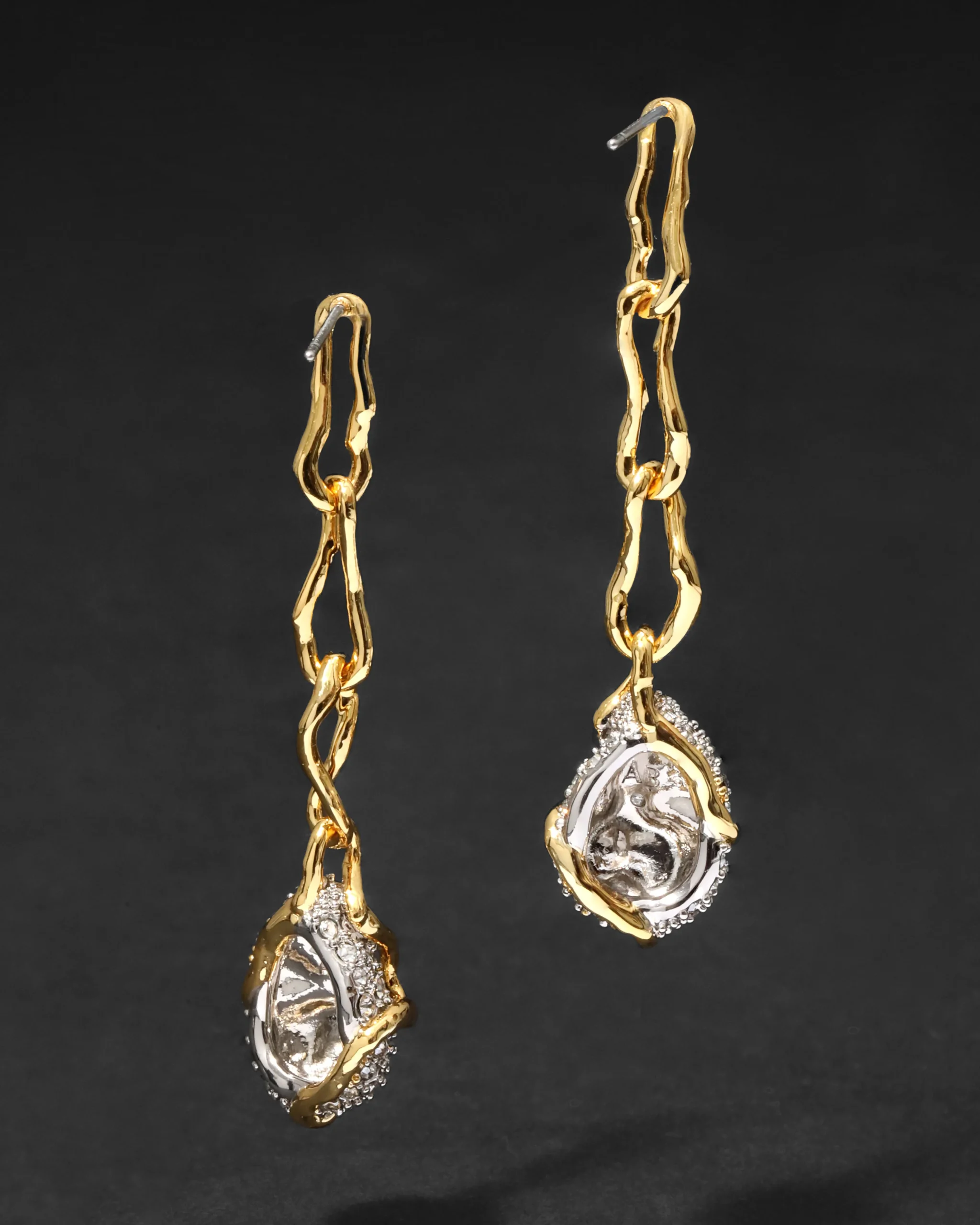 Solanales Crystal Linked Pebble Earring